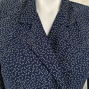 VTG Navy Blue Polka Dotted Classic Dress Suit